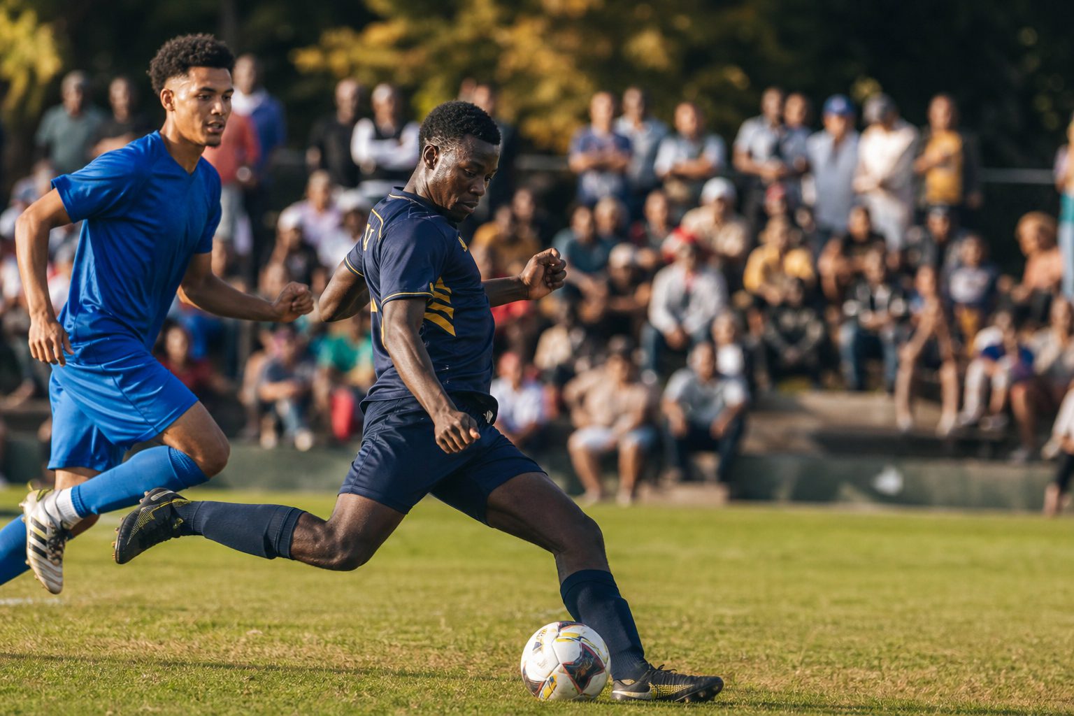 Soccer action at the community tournament