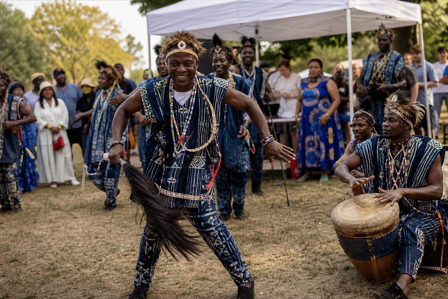 Traditional Ndop cultural dance and drumming